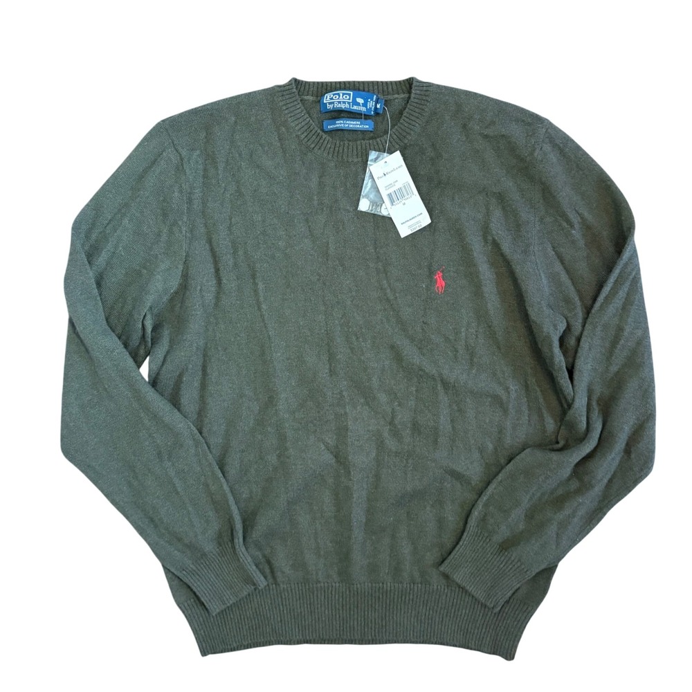 NWT Polo Ralph Lauren‎ 100% Cashmere Crew Neck Knit Sweater Men's Medium